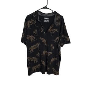 Express Stretch Moisture Wicking Tiger Black Polo Size XXL